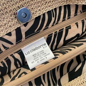 Liz Claiborne Cream Woven Shoulder Bag  Woven Straw Tote